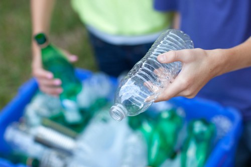 Recyclable materials sorted for disposal