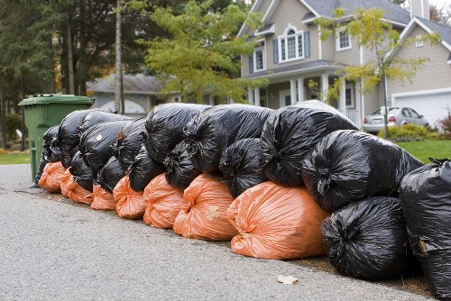 Professional waste management team at work